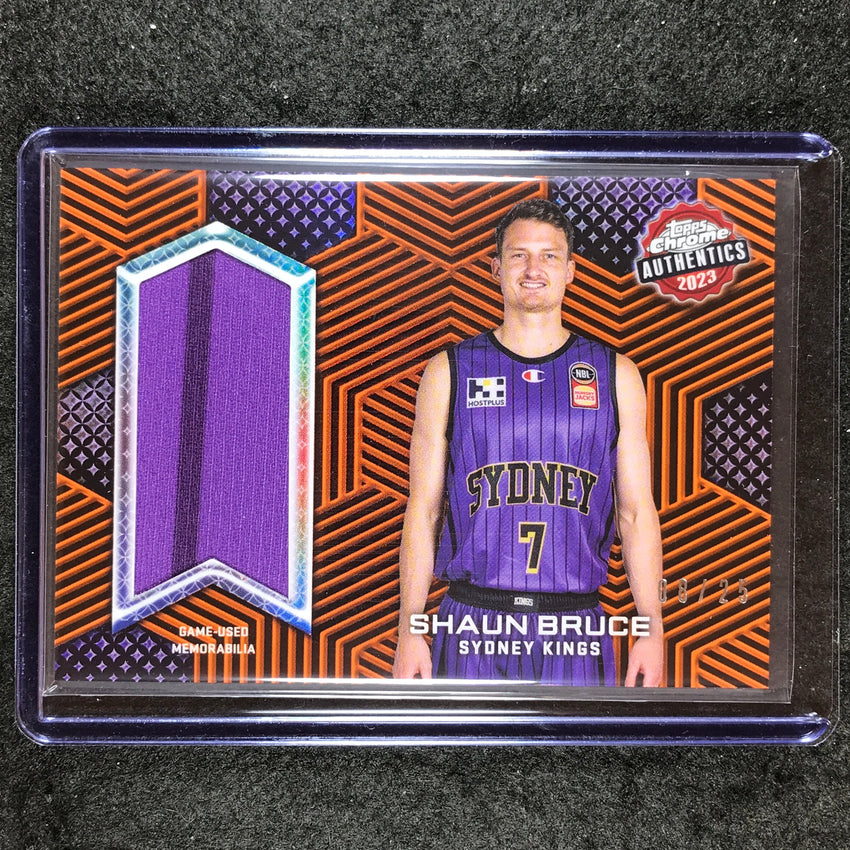2022-23 Topps Chrome NBL SHAUN BRUCE Authentics Jersey Relic Orange 8/25
