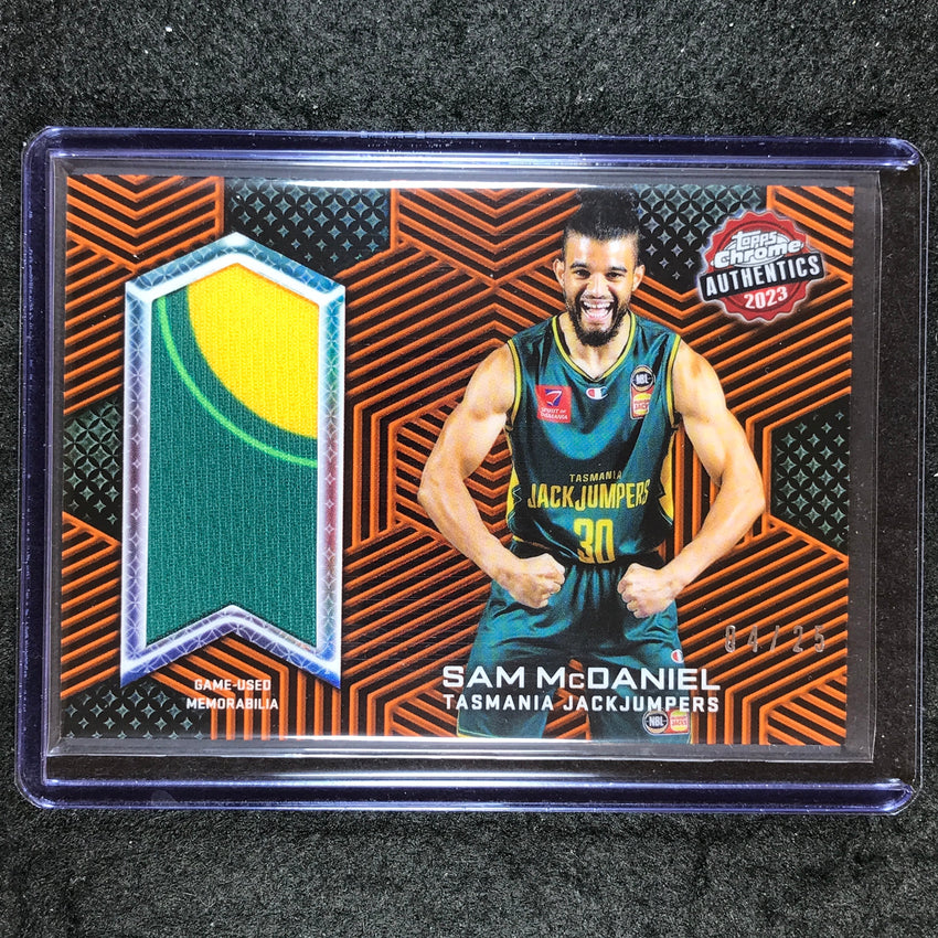 2022-23 Topps Chrome NBL SAM MCDANIEL Authentics Jersey Relic Orange 4/25