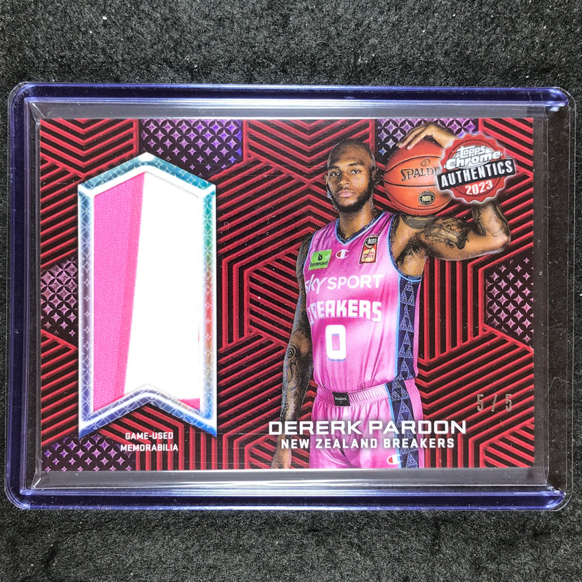 2022-23 Topps Chrome NBL DERERK PARDON Authentics Jersey Relic Red 5/5