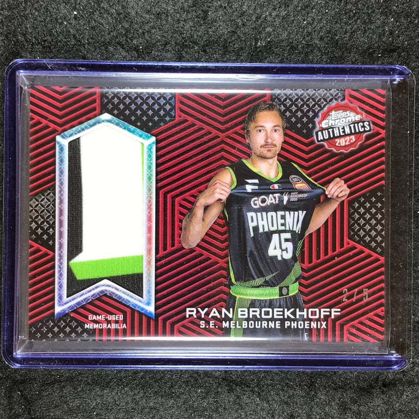 2022-23 Topps Chrome NBL RYAN BROEKHOFF Authentics Jersey Relic Red 2/5