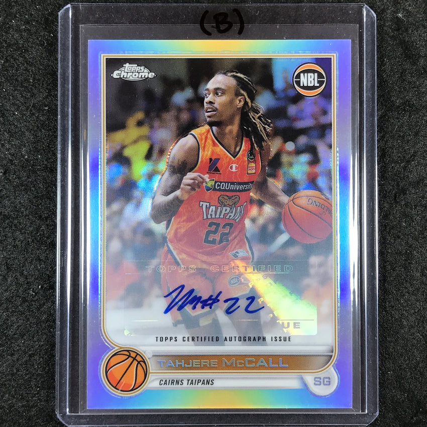 2022-23 Topps Chrome NBL TAHJERE MCCALL Base Refractor Auto #28 (B)