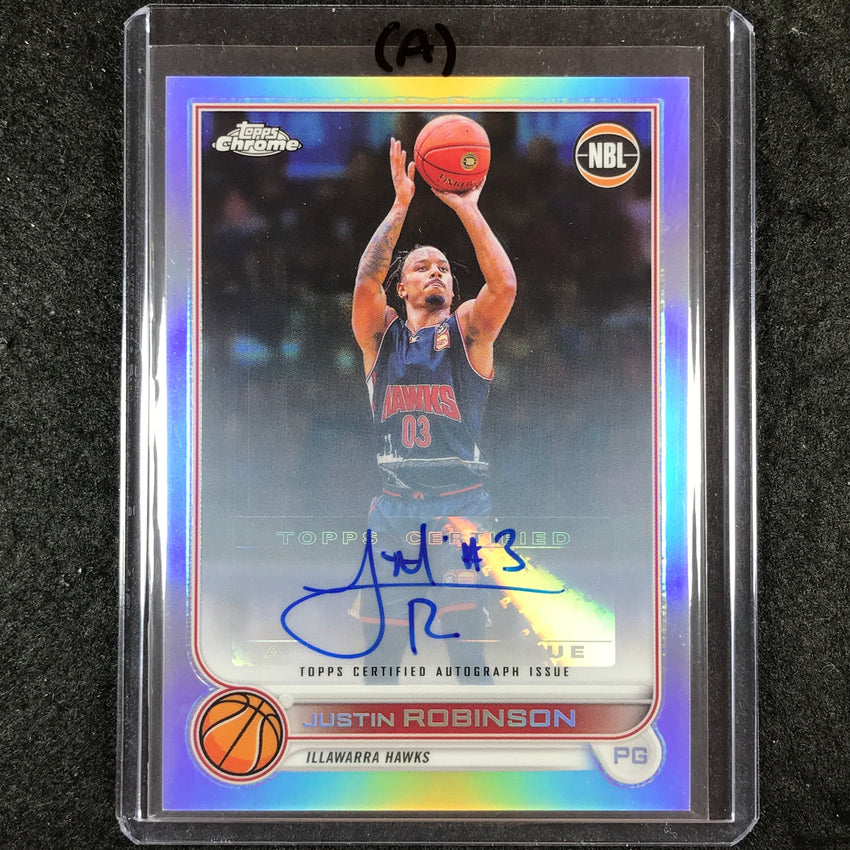 2022-23 Topps Chrome NBL JUSTIN ROBINSON Base Refractor Auto #39 (A)