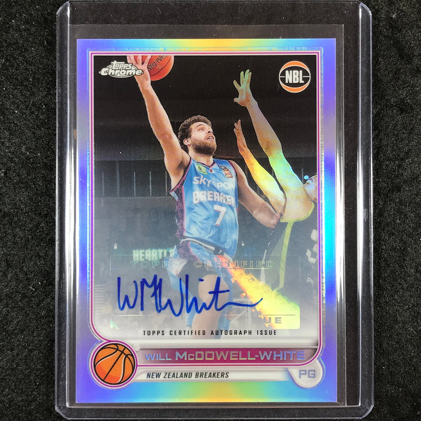 2022-23 Topps Chrome NBL WILL MCDOWELL-WHITE Base Refractor Auto #58
