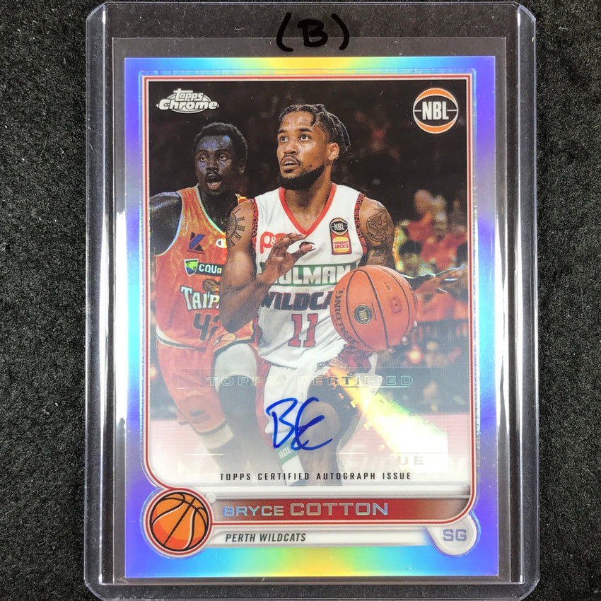 2022-23 Topps Chrome NBL BRYCE COTTON Base Refractor Auto #61 (B)