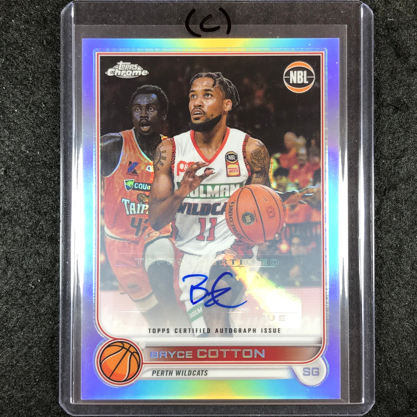 2022-23 Topps Chrome NBL BRYCE COTTON Base Refractor Auto #61 (C)