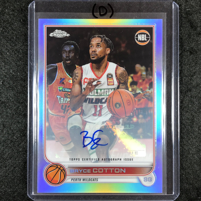 2022-23 Topps Chrome NBL BRYCE COTTON Base Refractor Auto #61 (D)