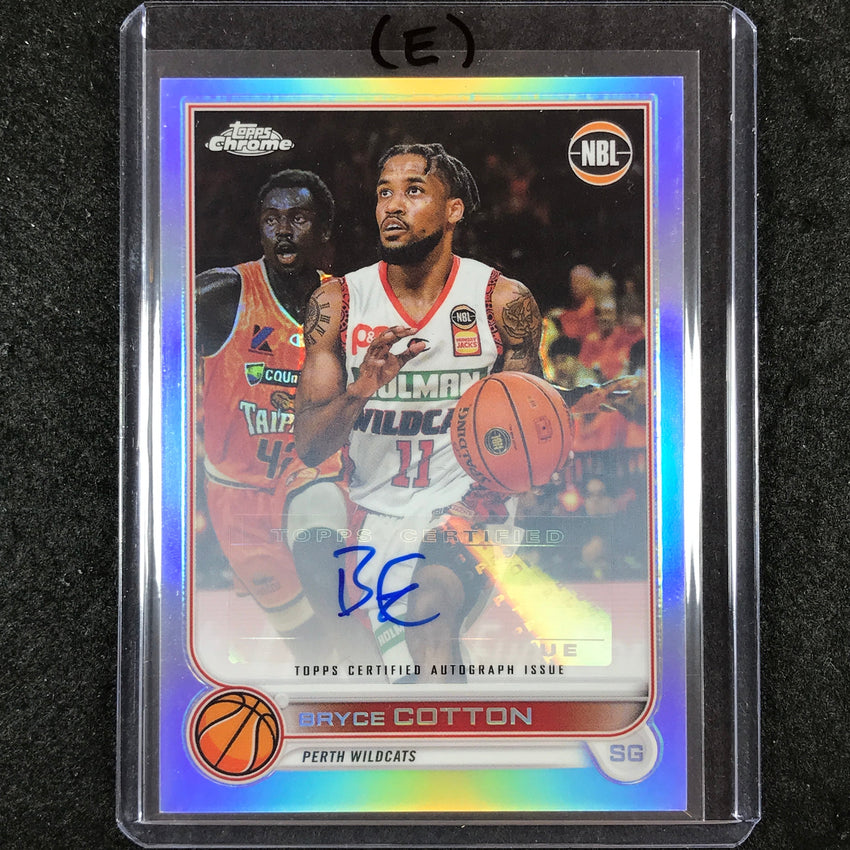 2022-23 Topps Chrome NBL BRYCE COTTON Base Refractor Auto #61 (E)
