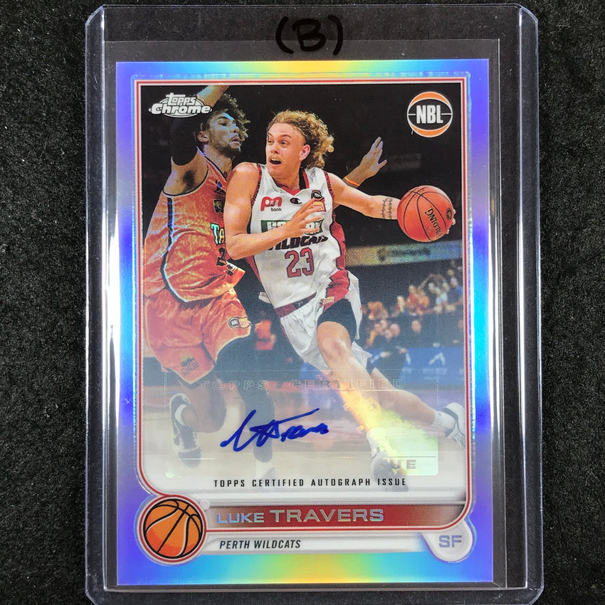 2022-23 Topps Chrome NBL LUKE TRAVERS Base Refractor Auto #67 (B)
