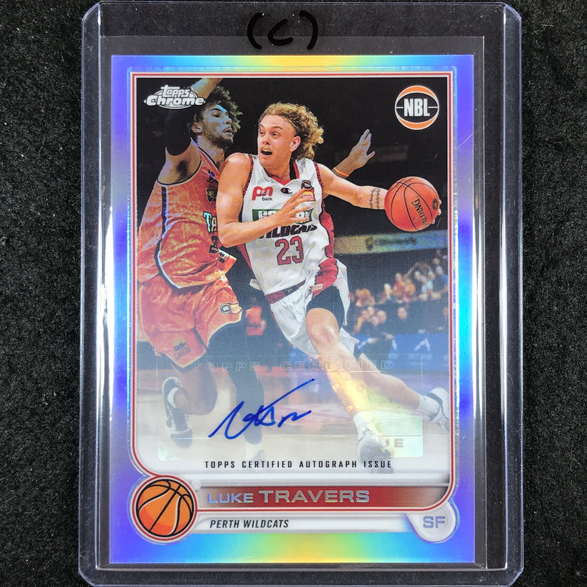 2022-23 Topps Chrome NBL LUKE TRAVERS Base Refractor Auto #67 (C)