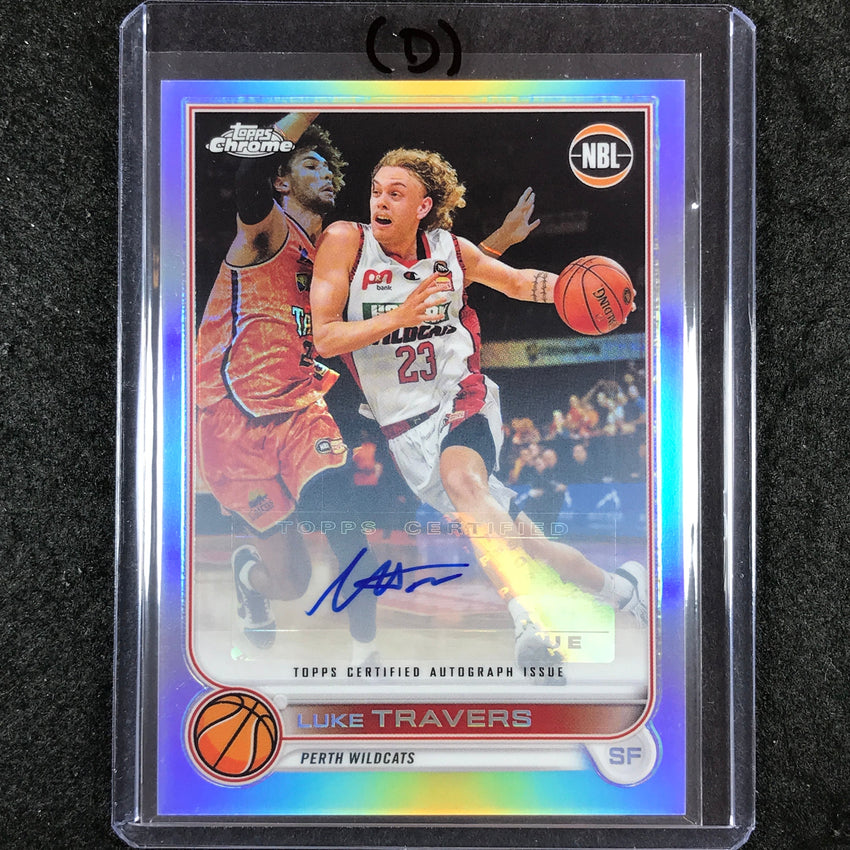 2022-23 Topps Chrome NBL LUKE TRAVERS Base Refractor Auto #67 (D)