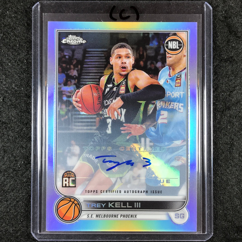 2022-23 Topps Chrome NBL TREY KELL III Base Refractor Rookie Auto #75 (C)
