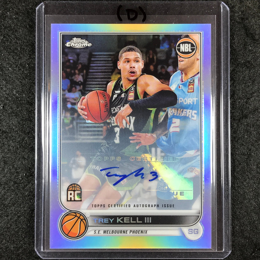 2022-23 Topps Chrome NBL TREY KELL III Base Refractor Rookie Auto #75 (D)