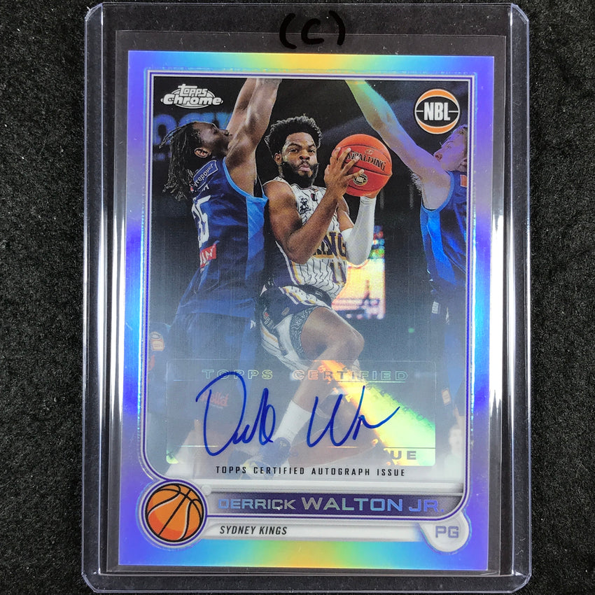 2022-23 Topps Chrome NBL DERRICK WALTON JR. Base Refractor Auto #83 (C)