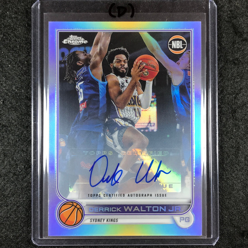 2022-23 Topps Chrome NBL DERRICK WALTON JR. Base Refractor Auto #83 (D)