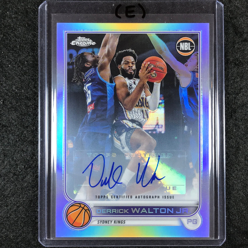 2022-23 Topps Chrome NBL DERRICK WALTON JR. Base Refractor Auto #83 (E)