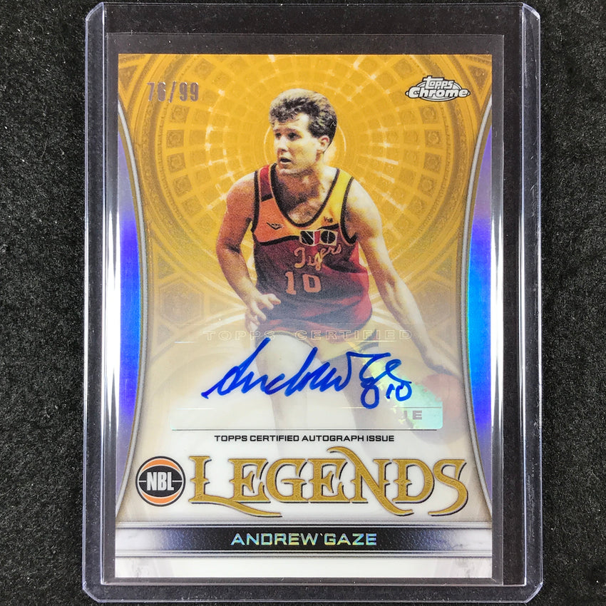2022-23 Topps Chrome NBL ANDREW GAZE Legends Auto Refractor 76/99
