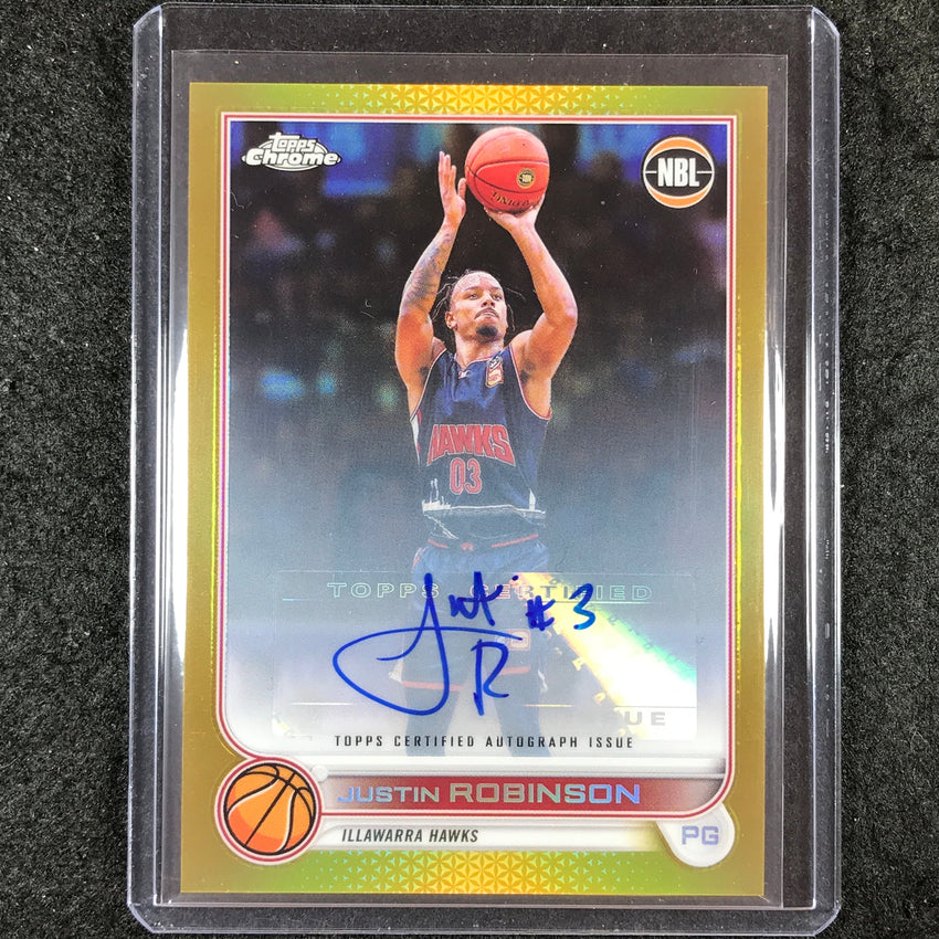 2022-23 Topps Chrome NBL JUSTIN ROBINSON Autographs Gold 49/50