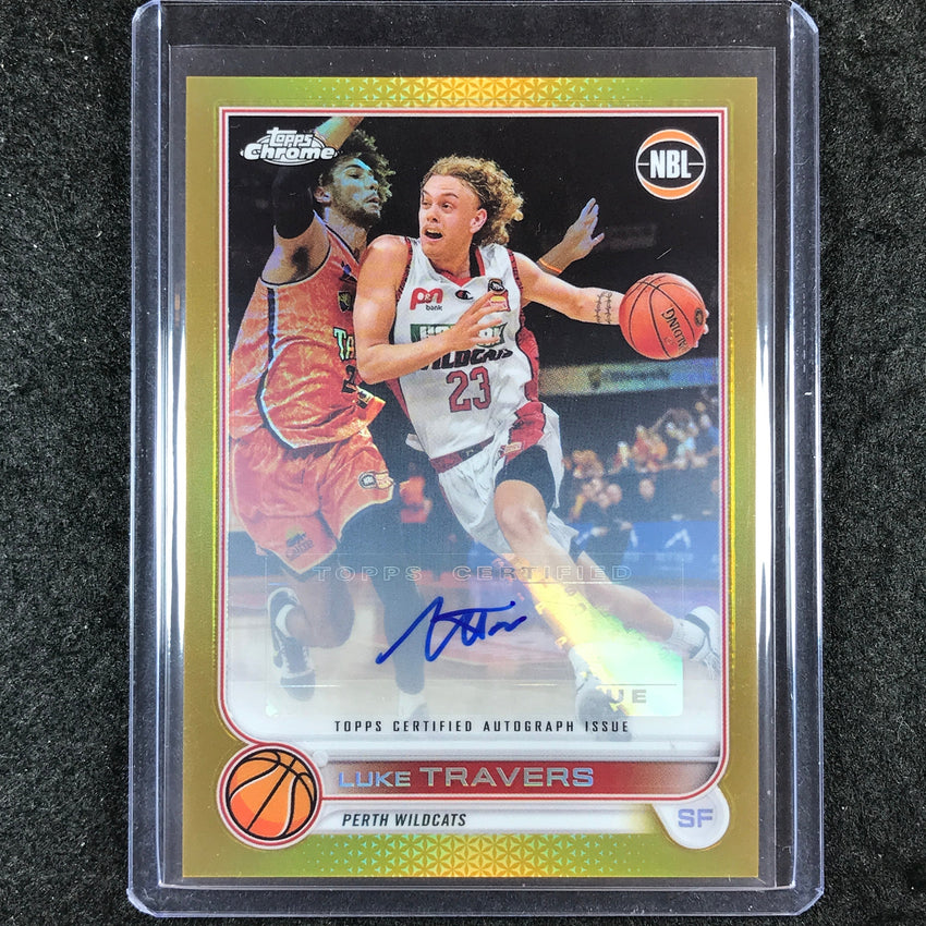 2022-23 Topps Chrome NBL LUKE TRAVERS Autographs Gold 24/50
