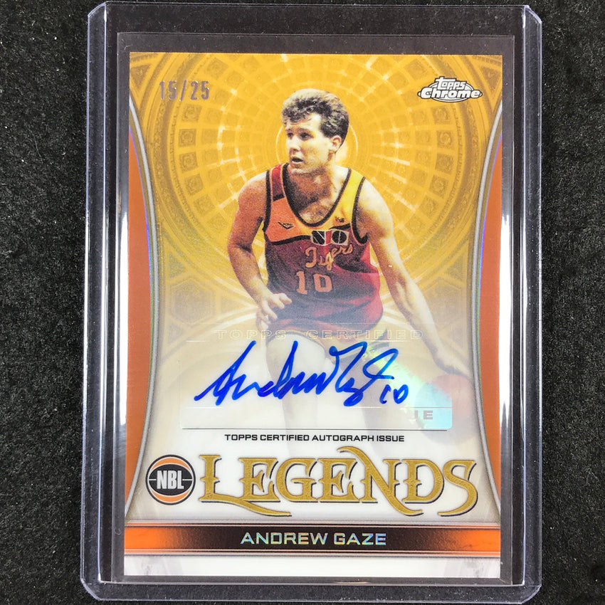 2022-23 Topps Chrome NBL ANDREW GAZE Legends Auto Orange 15/25