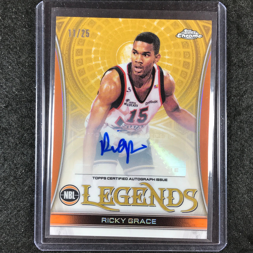 2022-23 Topps Chrome NBL RICKY GRACE Legends Auto Orange 11/25