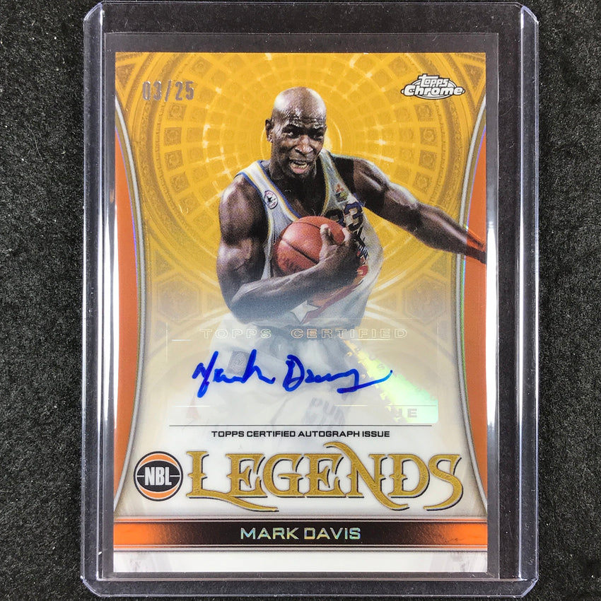 2022-23 Topps Chrome NBL MARK DAVIS Legends Auto Orange 3/25