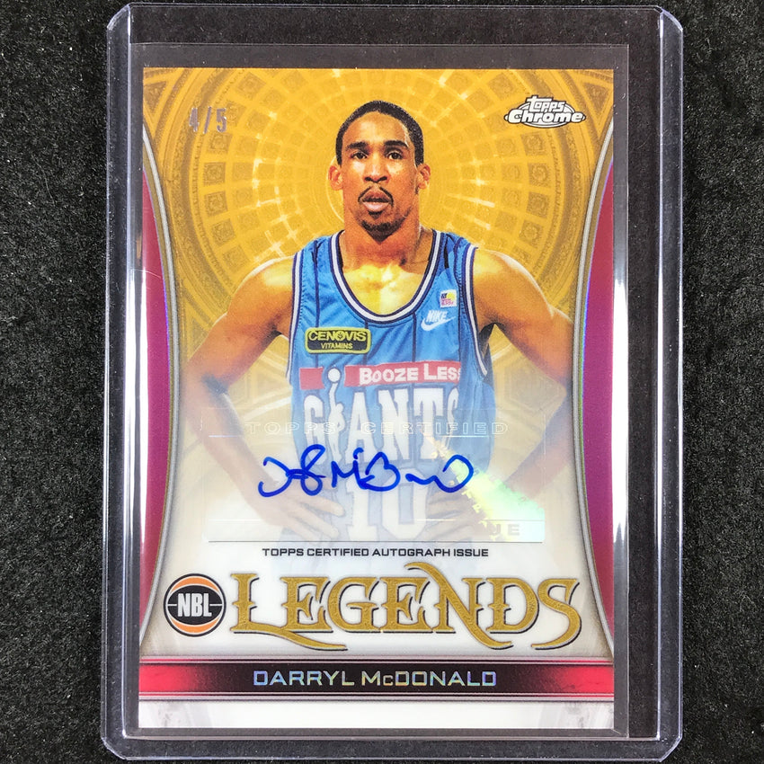 2022-23 Topps Chrome NBL DARRYL MCDONALD Legends Auto Red 4/5