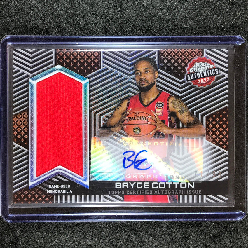 2022-23 Topps Chrome NBL BRYCE COTTON Authentics Jersey Auto 71/99