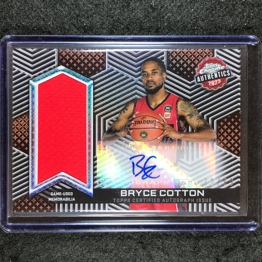2022-23 Topps Chrome NBL BRYCE COTTON Authentics Jersey Auto 72/99