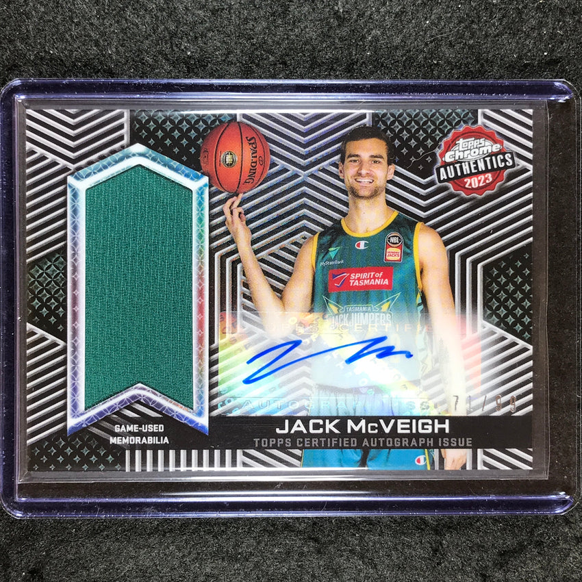 2022-23 Topps Chrome NBL JACK MCVEIGH Authentics Jersey Auto 71/99