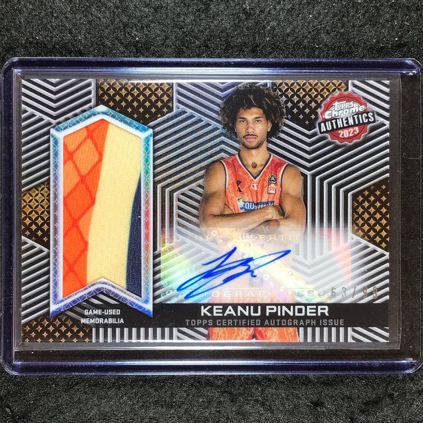 2022-23 Topps Chrome NBL KEANU PINDER Authentics Jersey Auto 63/99