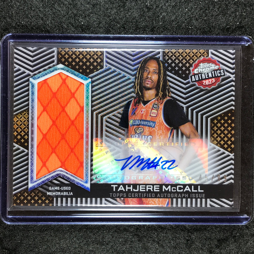 2022-23 Topps Chrome NBL TAHJERE MCCALL Authentics Jersey Auto 45/99