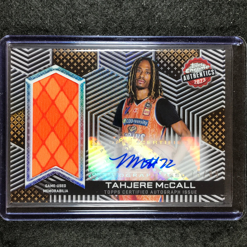 2022-23 Topps Chrome NBL TAHJERE MCCALL Authentics Jersey Auto 75/99