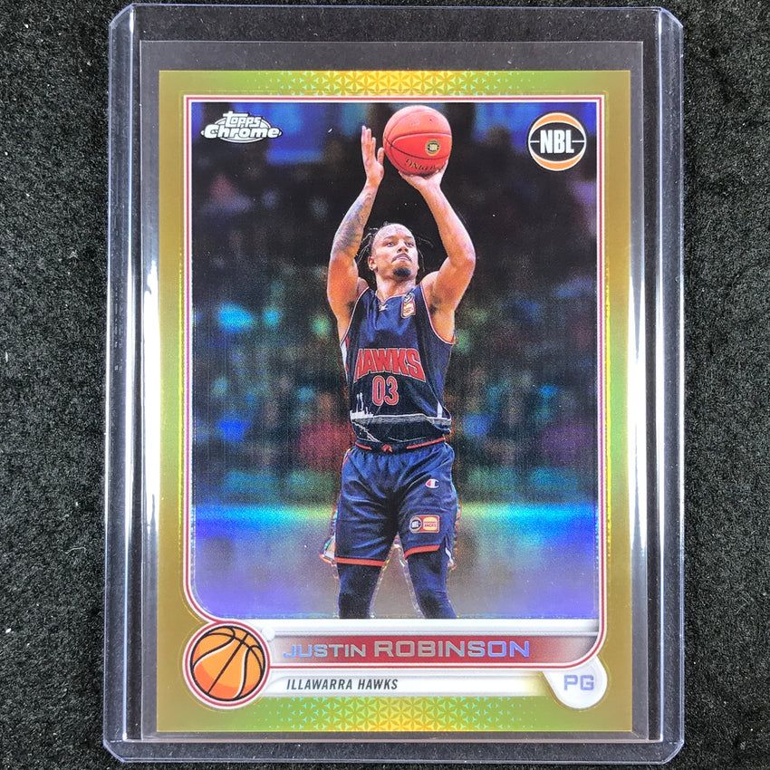 2022-23 Topps Chrome NBL JUSTIN ROBINSON Gold 9/50 #39