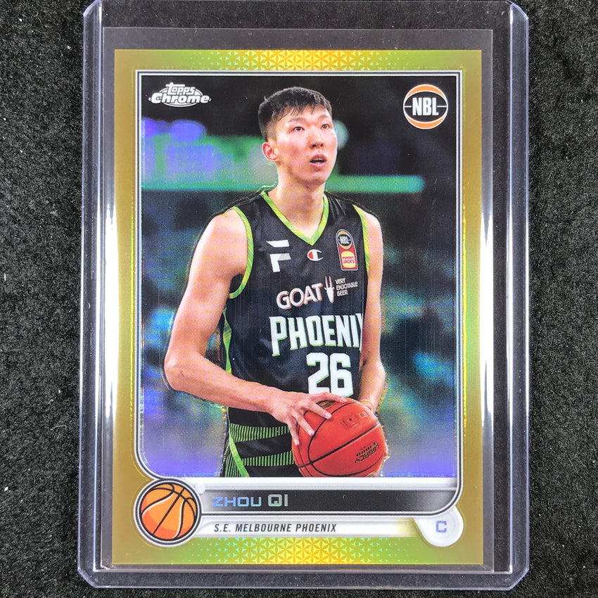 2022-23 Topps Chrome NBL ZHOU QI Gold 18/50 #77