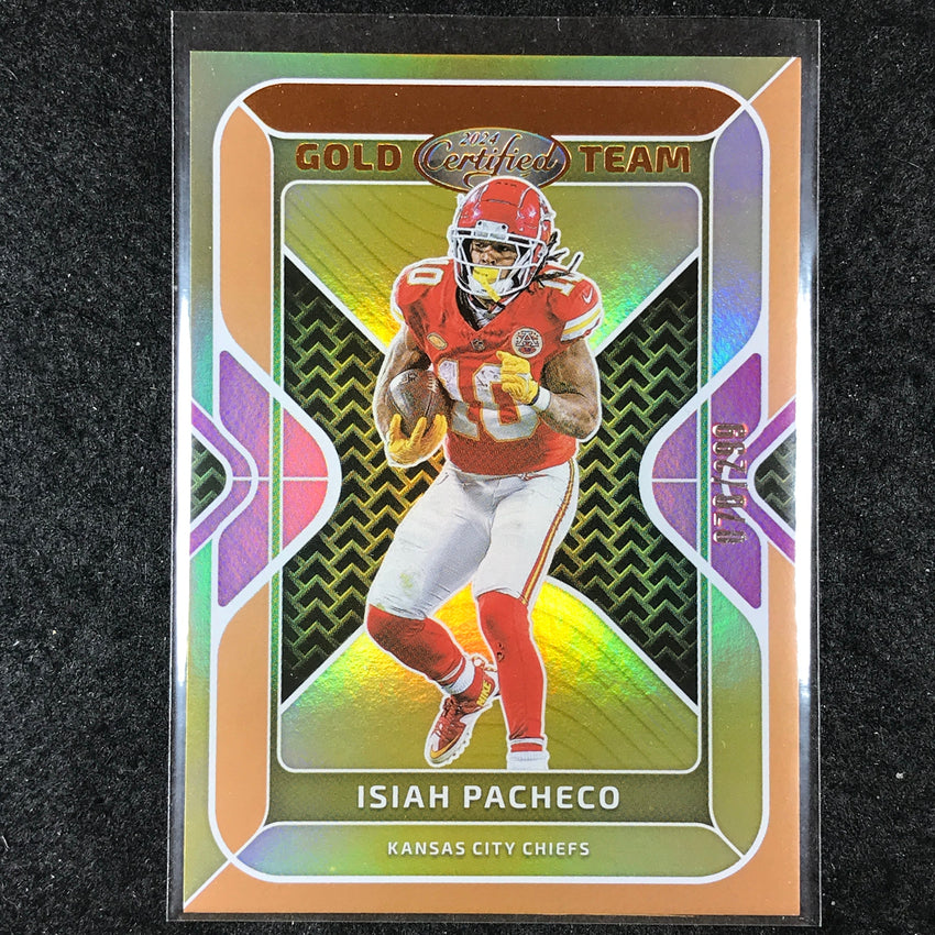 2024 Certified Football ISIAH PACHECO Gold Team Bronze Mirror 70/299