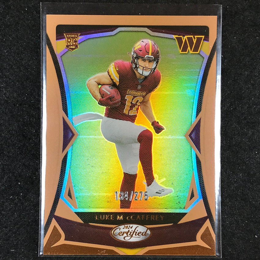2024 Certified Football LUKE MCCAFFREY Rookie Base Bronze Mirror 134/275 #175
