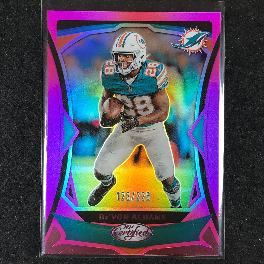 2024 Certified Football DE'VON ACHANE Base Pink Mirror 123/225 #38