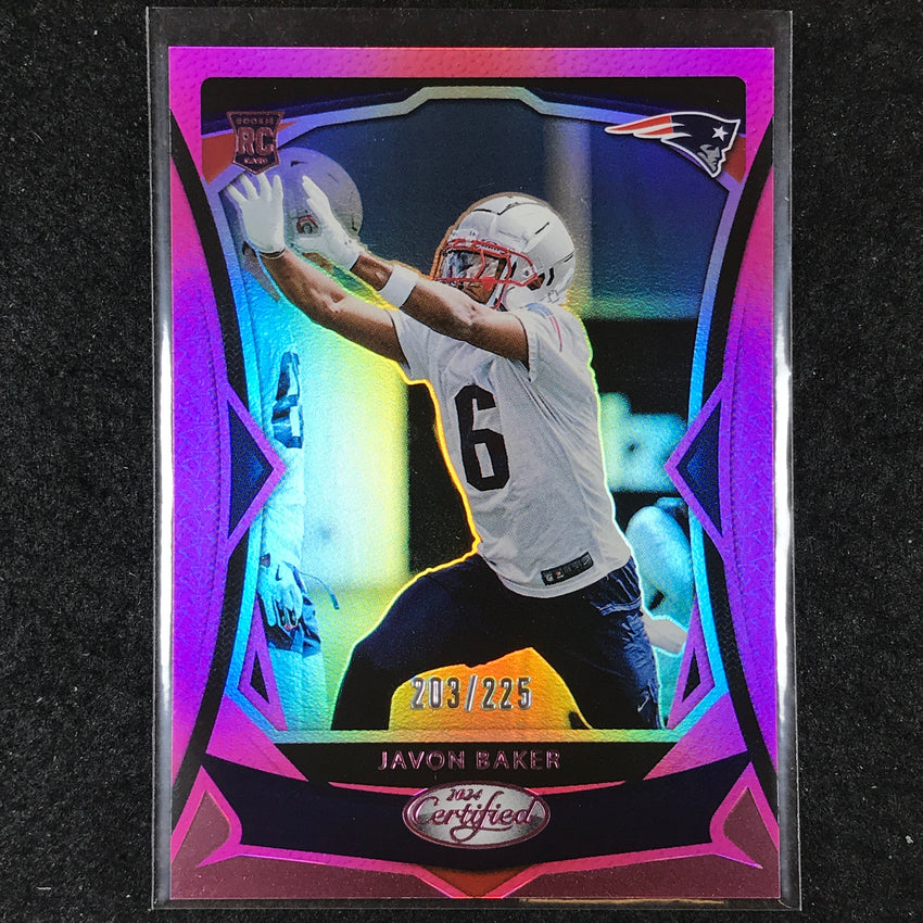 2024 Certified Football JAVON BAKER Rookie Base Pink Mirror 203/225 #184