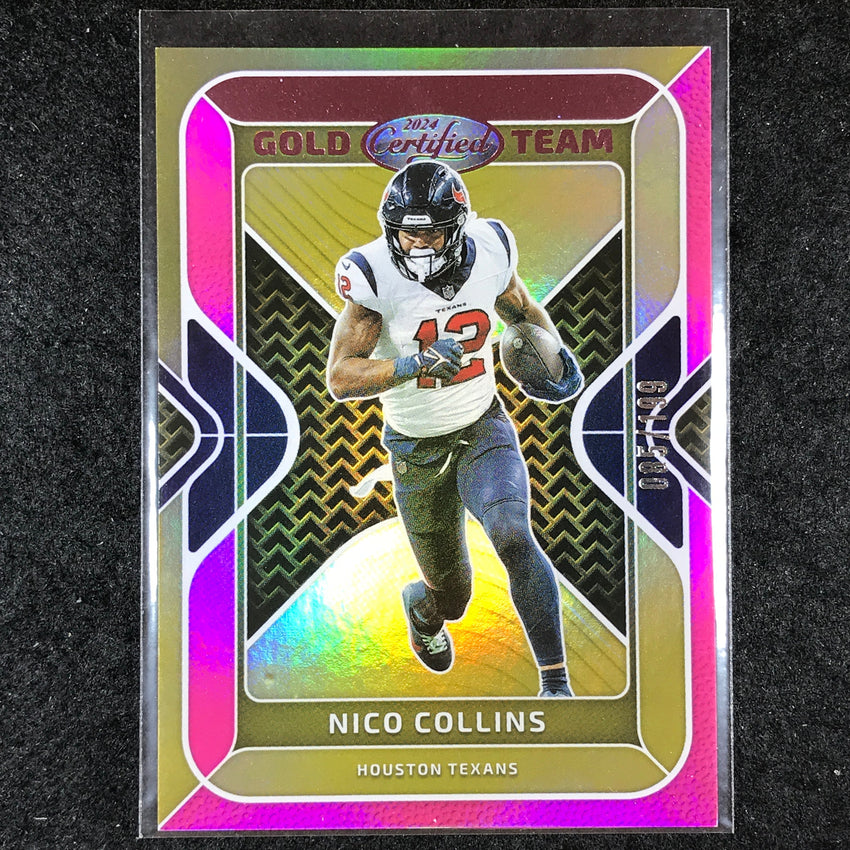 2024 Certified Football NICO COLLINS Gold Team Pink Mirror 85/199