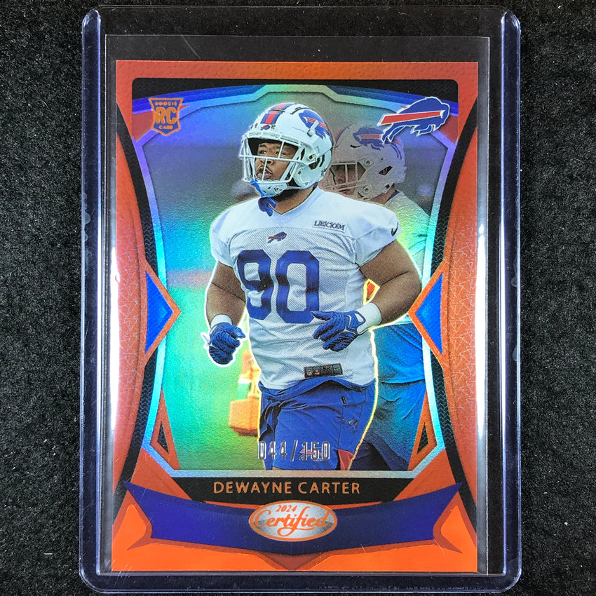 2024 Certified Football DEWAYNE CARTER Rookie Base Orange Mirror 44/150 #170