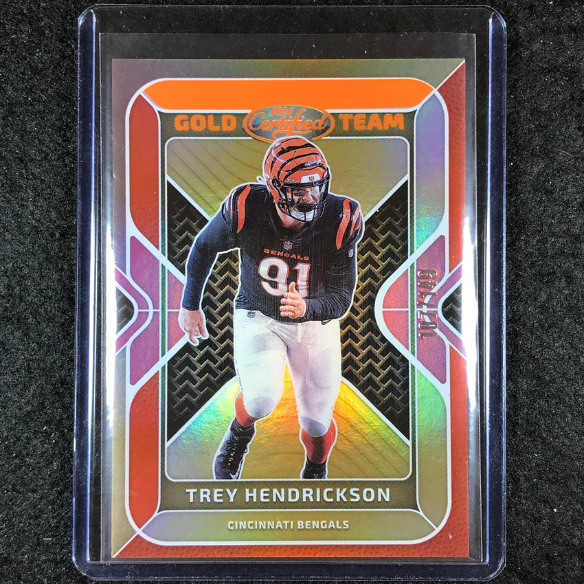 2024 Certified Football TREY HENDRICKSON Gold Team Orange Mirror 107/149