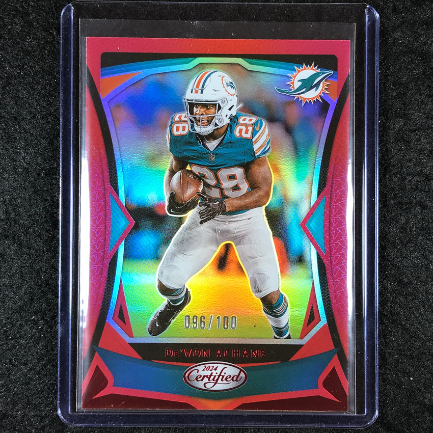 2024 Certified Football DE'VON ACHANE Base Red Mirror 96/100 #38