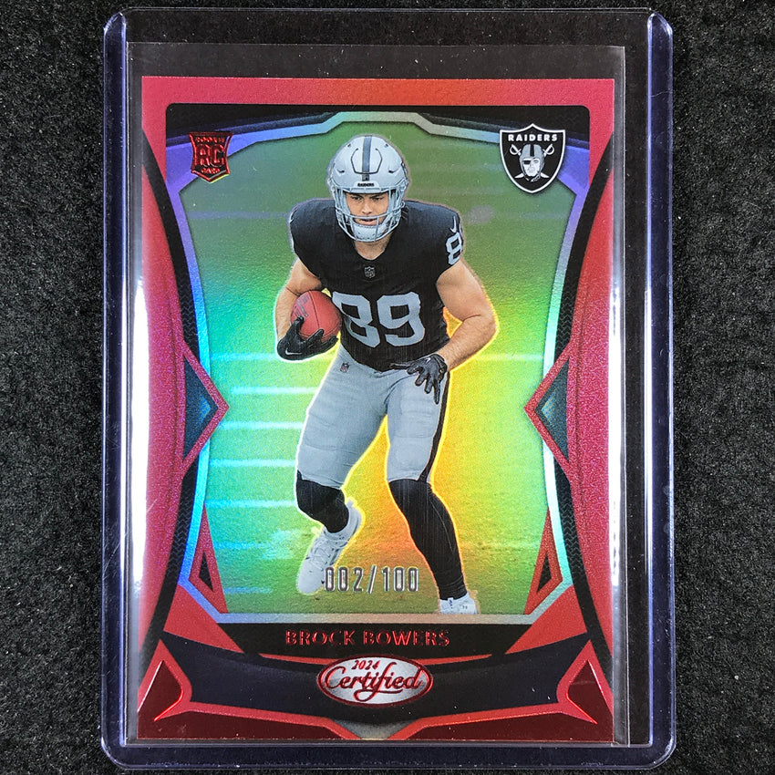 2024 Certified Football BROCK BOWERS Rookie Base Red Mirror 2/100 #110