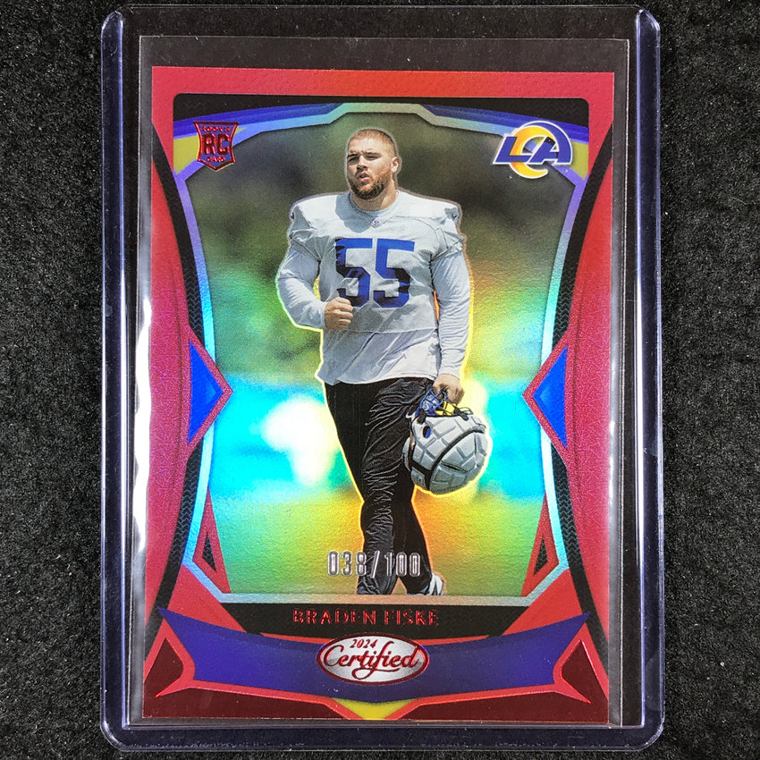 2024 Certified Football BRADEN FISKE Rookie Base Red Mirror 38/100 #130