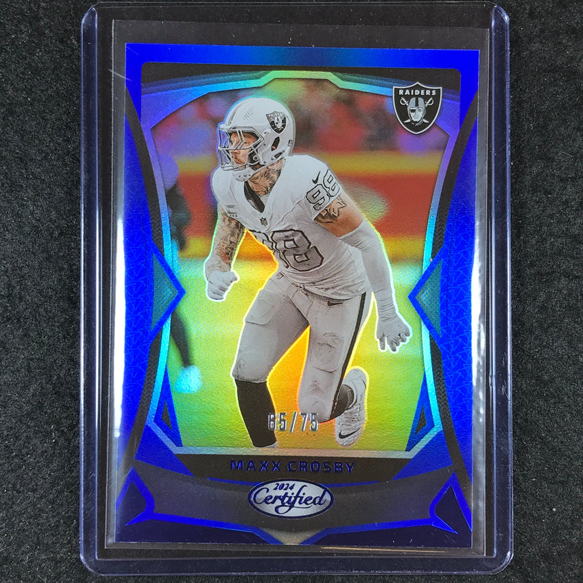 2024 Certified Football MAXX CROSBY Base Blue Mirror 65/75