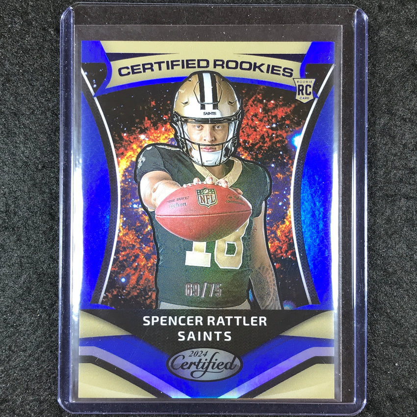 2024 Certified Football SPENCER RATTLER Certified Rookies Blue Mirror 69/75
