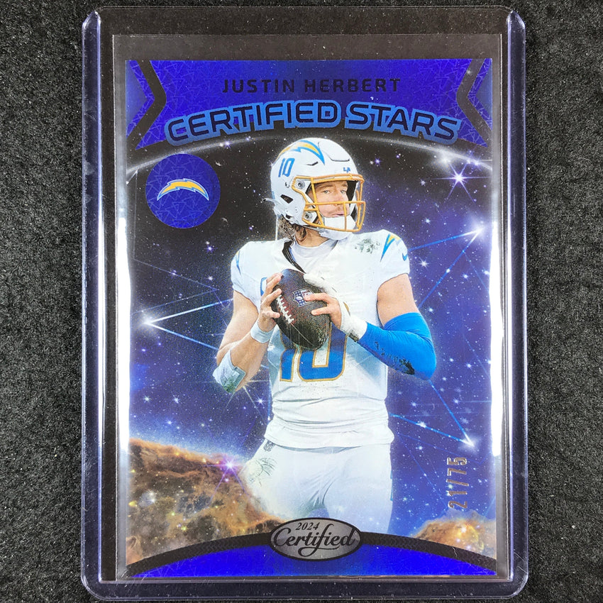 2024 Certified Football JUSTIN HERBERT Certified Stars Blue Mirror 21/75