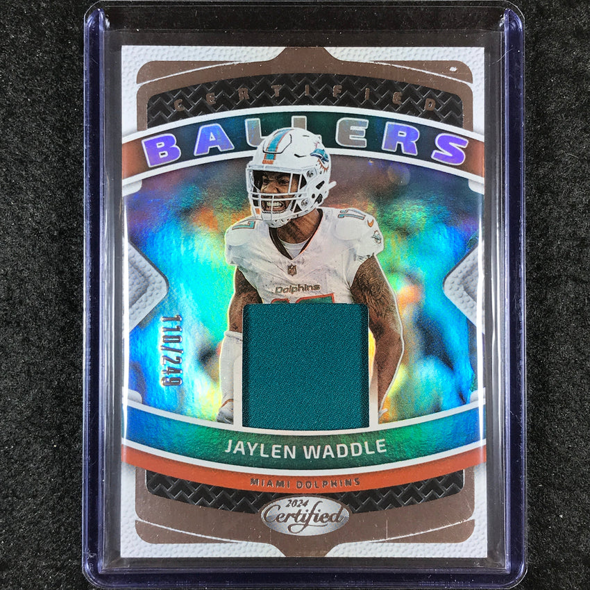 2024 Certified Football JAYLEN WADDLE Certified Ballers Jersey Relic 110/249