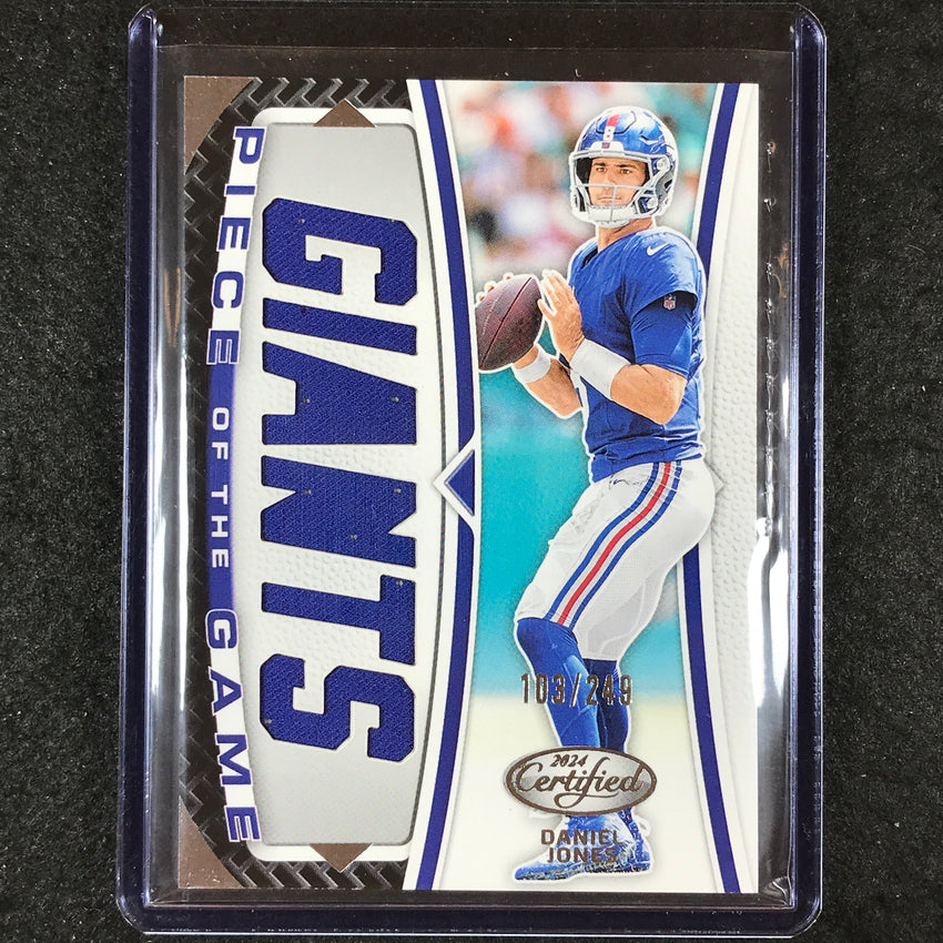 2024 Certified Football DANIEL JONES Piece of the Game Jersey Relic 103/249