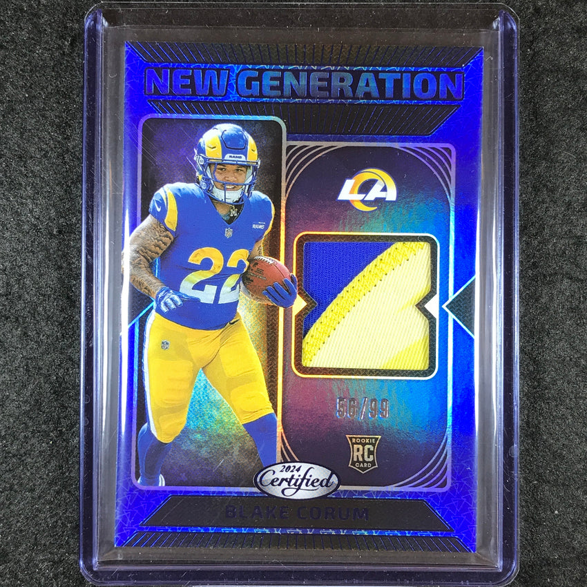 2024 Certified Football BLAKE CORUM New Generation Rookie Patch Relic Blue 56/99